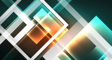 Işık arka plan hipster tarzıNeon geometrik soyut arka plan. Uzay retro tasarım. Renk geometrik desen. Kare şekil soyut arka plan.