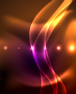 Parlak parlayan Neon ışık dalgası arka plan