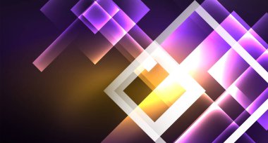 Siyah, modern şablon neon parlak renk kareler