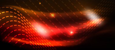 Parlayan ışık arka planda Neon kare şekiller çizgiler