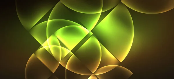 Linee e forme dinamiche, effetto vetro fluorescente. Forme geometriche moderne al neon brillano, grande design per qualsiasi scopo — Vettoriale Stock