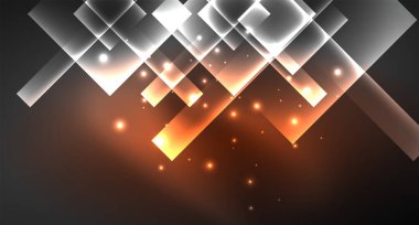 Siyah, modern şablon neon parlak renk kareler