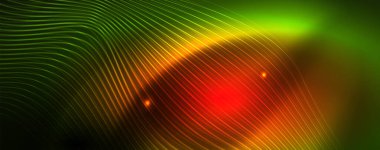 Parlak neon vektör dalga çizgi soyut arka plan, hareket kavramı