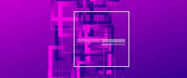 Basit kare veya dikdörtgen geometrik şekilli soyut bir arkaplan. Sıvı eğimli geometrik şablon. Çizgi tasarımı, teknoloji konsepti. Duvar Kağıdı, Sancak Arkaplanı için Vektör İllüstrasyonu