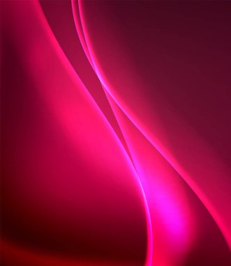 Parlak renk parlak neon soyut dalga şablonu. Soyut parlak ışık. Neon ışık parlayan etkisi. Uzay arka planı. Soyut şekil