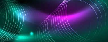 Parlak parlayan tasarım arka plan, Neon tarzı hatları, teknoloji kavramı, vektör