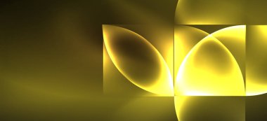 Dinamik çizgiler ve şekiller, cam neon parlayan etkisi. Modern Neon parlaklık geometrik şekiller, herhangi bir amaçla büyük tasarım