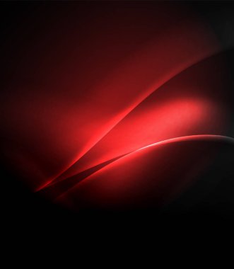 Parlak neon ışık hareket dalgaları ile karanlık alan. Soyut konsept grafik elemanı. Vektör Neon arka plan. Teknoloji arka planı