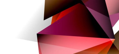 Vintage soyut üçgen mozaik kompozisyon VECTON beyaz arka plan ile şablon. Basit tasarım arka plan. Modern düz tasarım. Güzel vektör deseni.