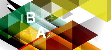 Beyaz arka planda çağdaş tarzda renkli tekrarlayan üçgenler modern geometrik. Soyut geometrik şekil. Modern şık doku