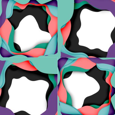 Vektör dekoratif arka plan. Dekorasyon tasarımı için ışık arka planda 3D kağıt soyut dalgalar kesilmiş soyut Web şablonu.