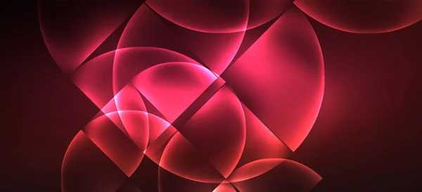 Dynamické čáry a tvary, neonové sklo zářící efekt. Moderní neonové záře geometrické tvary, skvělý design pro všechny účely — Stockový vektor