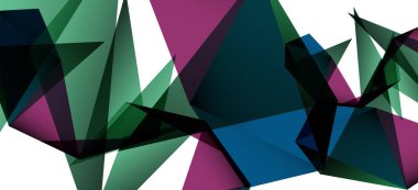 Vintage soyut üçgen mozaik kompozisyon VECTON beyaz arka plan ile şablon. Basit tasarım arka plan. Modern düz tasarım. Güzel vektör deseni.