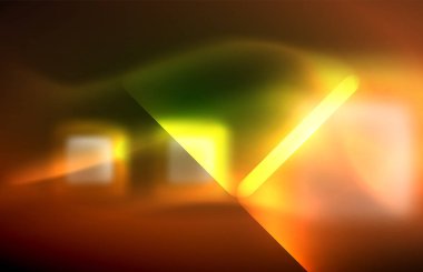 Siyah Neon parlak ışık hatları, techno modern şablon