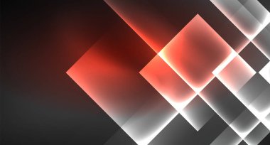 Siyah, modern şablon neon parlak renk kareler