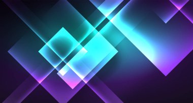 Siyah, modern şablon neon parlak renk kareler