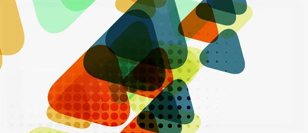 Banner con diseño geométrico de triángulo de mosaico multicolor sobre fondo blanco. Textura abstracta. plantilla de diseño de ilustración vectorial . — Vector de stock