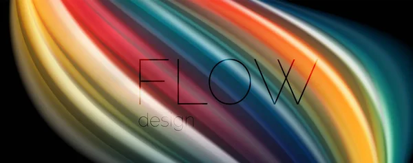 Flödande flytande färger-moderna färgglada flöde affisch. Wave flytande former. Konst design för ditt design projekt — Stock vektor
