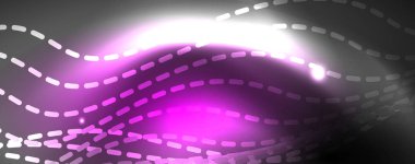 Neon vektör dalga hatları soyut arka plan, sihirli futuristik techno tasarım