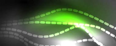 Neon vektör dalga hatları soyut arka plan, sihirli futuristik techno tasarım