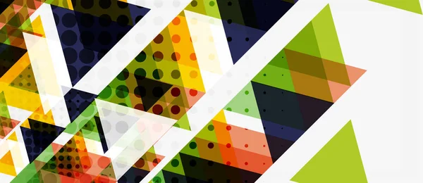 Nápis s vícebarevné mozaikovou trojúhelníkovou geometrickou konstrukcí na bílém pozadí. Abstraktní textura. Návrhová šablona ilustrace. — Stockový vektor