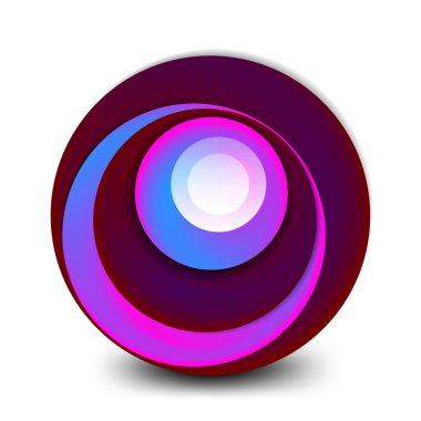 Vektör girdap dairesi pankartı, 3 boyutlu soyut küre veya yuvarlak şekil simgesi veya arkaplan şablonları. Duvar Kağıdı, Sancak, Arkaplan, Kart, Kitap İllüstrasyonu, İniş Sayfası