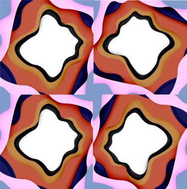 Soyut geometrik desen. 3D kağıt katmanları renkli dalga arka plan kesti. Origami Web arka plan için soyut dalgalar kesti