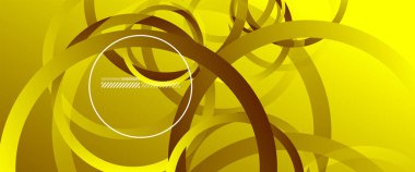 Soyut arkaplan. Geometrik daireler ve akışkan gradyan. Çizgi tasarımı, yüksek teknolojili dijital illüstrasyon. Duvar kağıdı, afiş, arkaplan, kart, kitap illüstrasyonu için vektör illüstrasyonu