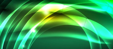 Neon parlak ışık parlayan dalga hatları