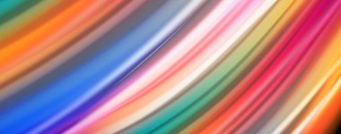 Modern gökkuşağı sıvı renk akışı renkli poster. Siyah renk arka planda dalga sıvı şekli. Soyut Kompozisyon