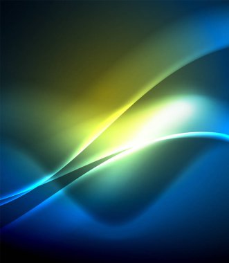 Parlak renk parlak neon soyut dalga şablonu. Soyut parlak ışık. Neon ışık parlayan etkisi. Uzay arka planı. Soyut şekil