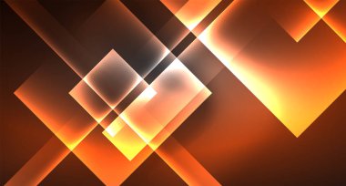 Siyah, modern şablon neon parlak renk kareler