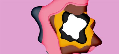 Vektör dekoratif arka plan. Dekorasyon tasarımı için ışık arka planda 3D kağıt soyut dalgalar kesilmiş soyut Web şablonu.