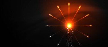 Renkli piroteknik gösterisi. Gökyüzü bulutları. Siyah arka plan. Festival kutlaması. Soyut havai fişek karanlık gökyüzü gece.