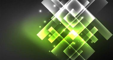 Siyah, modern şablon neon parlak renk kareler