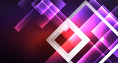 Siyah, modern şablon neon parlak renk kareler