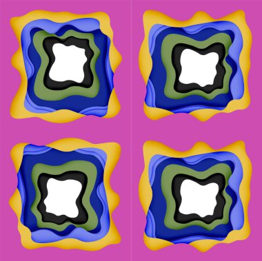 Soyut Web tasarımı için soyut dalgalar kesti. Renk geometrik deseni. Vektör soyut geometrik dinamik desen çerçevesi