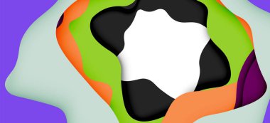 Soyut geometrik desen. 3D kağıt katmanları renkli dalga arka plan kesti. Origami Web arka plan için soyut dalgalar kesti