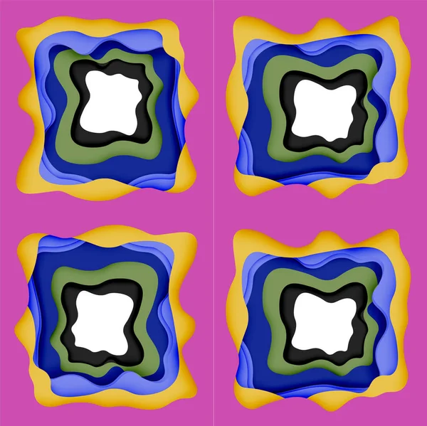 Resumen recortado ondas abstractas para el diseño web. Patrón geométrico de color. Vector abstracto geométrico dinámico patrón marco — Vector de stock