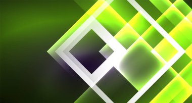 Siyah, modern şablon neon parlak renk kareler