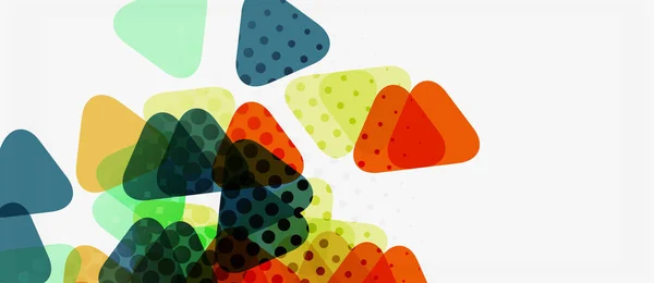 Banner con diseño geométrico de triángulo de mosaico multicolor sobre fondo blanco. Textura abstracta. plantilla de diseño de ilustración vectorial . — Archivo Imágenes Vectoriales