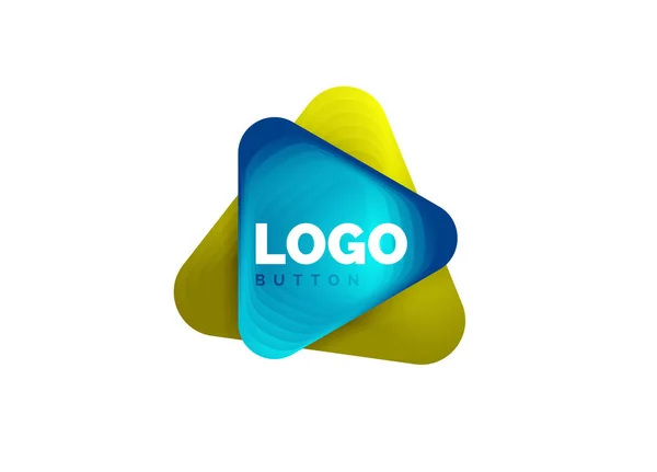 Play, Pfeil oder Download-Taste Symbol, minimales Design Business-Logo-Vorlage. 3D geometrische Fett im Relief-Stil mit Farbüberblendungseffekt. Vektor-Illustration für Tapete, Banner, Hintergrund, Karte — Stockvektor