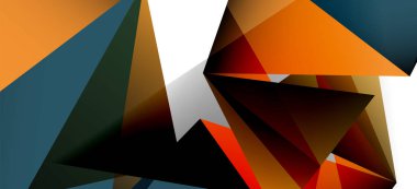 Vintage soyut üçgen mozaik kompozisyon VECTON beyaz arka plan ile şablon. Basit tasarım arka plan. Modern düz tasarım. Güzel vektör deseni.