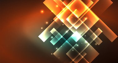 Işık arka plan hipster tarzıNeon geometrik soyut arka plan. Uzay retro tasarım. Renk geometrik desen. Kare şekil soyut arka plan.