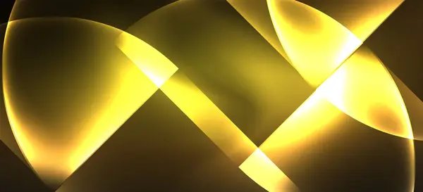 Динамические линии и формы, эффект свечения стеклянного неона. Современные неоновые светящиеся геометрические формы, отличный дизайн для любых целей — стоковый вектор