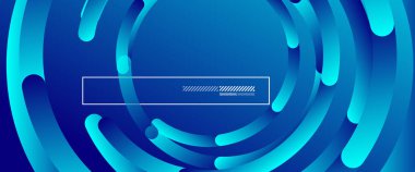 Soyut arkaplan. Geometrik daireler ve akışkan gradyan. Çizgi tasarımı, yüksek teknolojili dijital illüstrasyon. Duvar kağıdı, afiş, arkaplan, kart, kitap illüstrasyonu için vektör illüstrasyonu