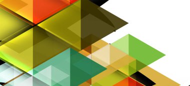 Beyaz arka planda çağdaş tarzda renkli tekrarlayan üçgenler modern geometrik. Soyut geometrik şekil. Modern şık doku