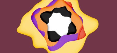 Vektör dekoratif arka plan. Dekorasyon tasarımı için ışık arka planda 3D kağıt soyut dalgalar kesilmiş soyut Web şablonu.