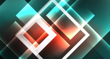 Işık arka plan hipster tarzıNeon geometrik soyut arka plan. Uzay retro tasarım. Renk geometrik desen. Kare şekil soyut arka plan.