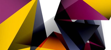 Vintage soyut üçgen mozaik kompozisyon VECTON beyaz arka plan ile şablon. Basit tasarım arka plan. Modern düz tasarım. Güzel vektör deseni.